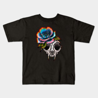 Catskull rose Kids T-Shirt